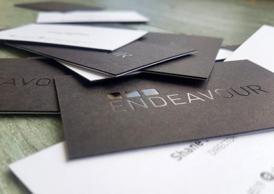 business cards with black front and white back