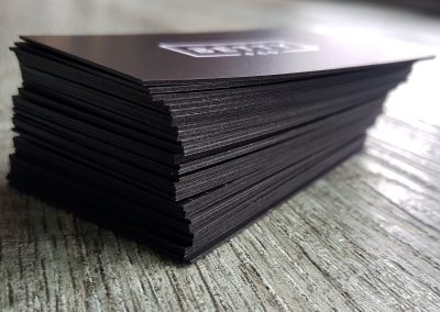 Edges coloured black on NZ business cards
