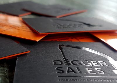 Coloured edges on ultra thick bonded business cards