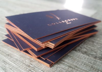Edge painting on navy cards