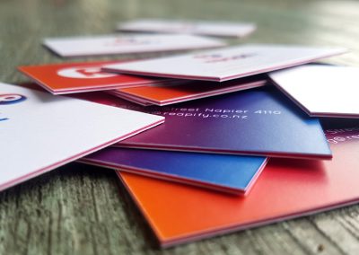 Business cards printed by NZ foiling studio Pinc