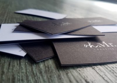 Ultra thick layered business cards - black and white multiloft style