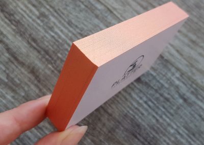 Business card printer with coloured sides