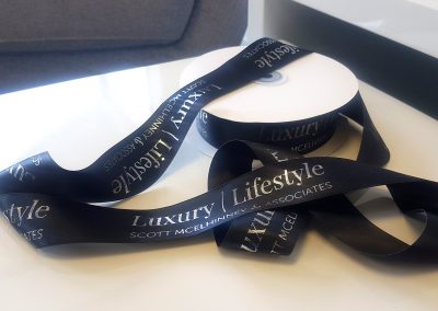 Silver and black personalised ribbon, Auckland