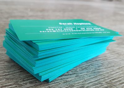 Teal, turquoise business card sides