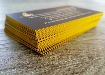 Yellow coloured sides on NZ business cards